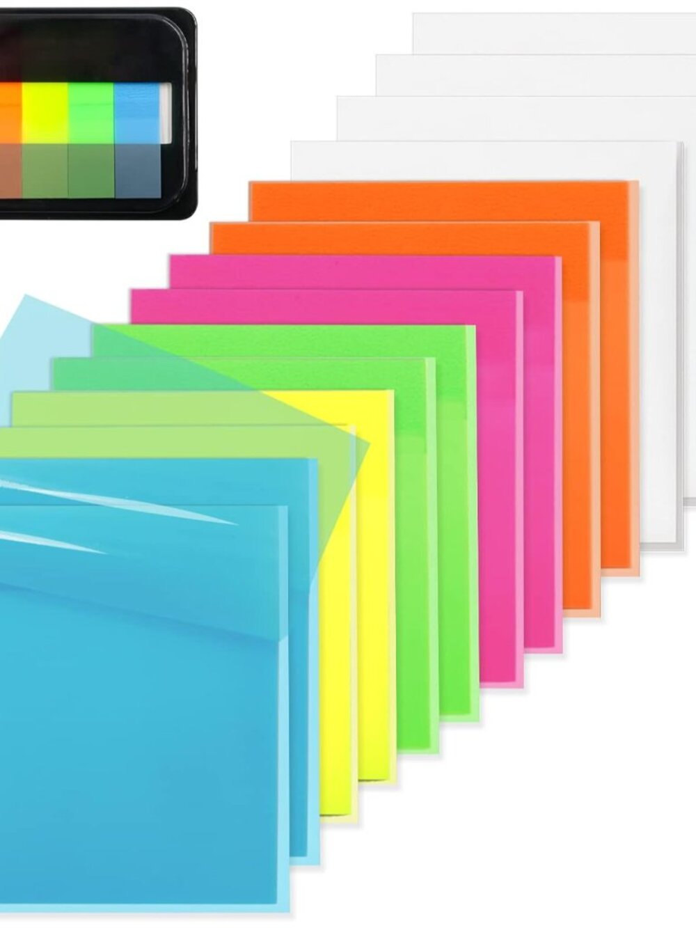 800 Sheets Transparent Sticky Notes 3" X 3" for School Office Supplies